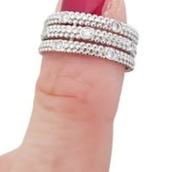 Mauboussin Le Premier Jour Three Row Diamond White Gold Size 5.5 Ring White Gold - Picture 3 of 5